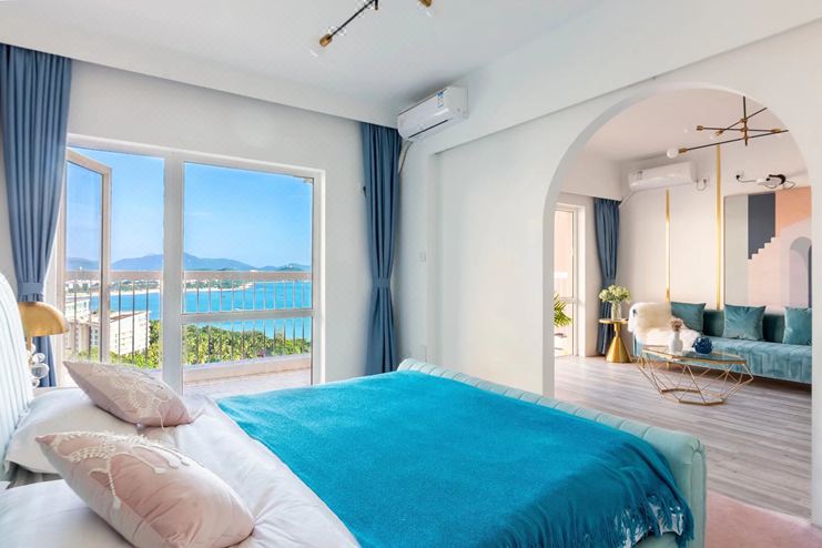 Sanya Blue Star Moon 아파트 침실