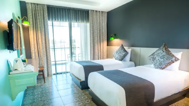 ห้องดีลักซ์เตียงแฝดวิวแม่น้ำ