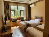 Overlapping ancient temple holy lake villa