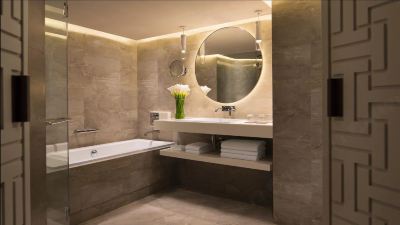 ツインベッド×2 101ビュークラブアクセスプレミアムスタジオ グランドハイアット台北の写真