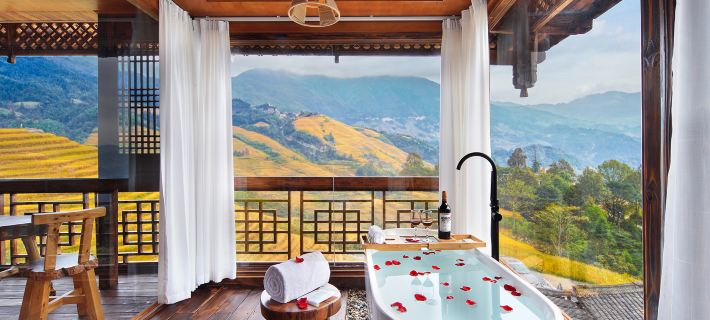 Xia Tiruijing Homestay (Longji Jinkeng Daguzhai Terrace Observation Deck) โรงแรมในหลงเซิง