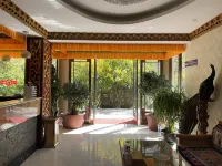 Overlapping ancient temple holy lake villa