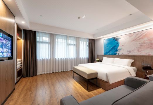 완아오 호텔 청두 모던한 객실 내부