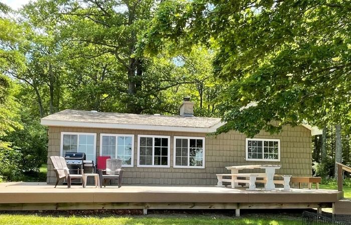 Hubbard Lake Sunset Hideaway, large lakefront property.