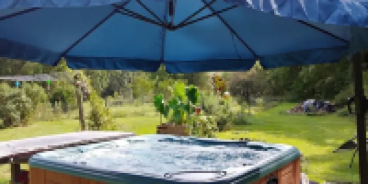 Cozy cabin getaway with hot-tub under stars!