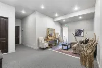 Fireplace and Balcony with Seating - Stunning Mountain Modern Retreat