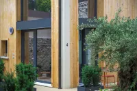 Open space on two floors in detached cottage in ancient medieval courtyard