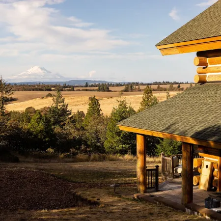 Mosier Cabin Hot Tub Mt Adams View