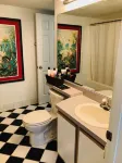 Two-bedroom, two-bath condo close to the Ocean. Full kitchen, living r & balcony