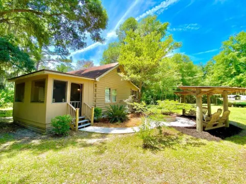 Secluded, peaceful Coastal Log Cabin with hot tub.