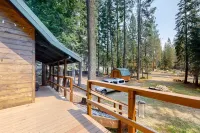 Spacious Deck and Cozy Pellet Stove - Charming Mountain Cabin Retreat