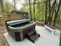 Secluded cozy cabin with modern amenities/hot tub/pet friendly/wifi