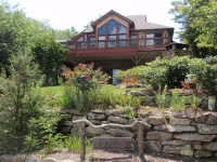 Waterfall View! Large Deck, Hot Tub, Outdoor Fire Pit!
