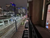 View of Downtown Houston blocks from midtown, MM ballpark & Toyota Center