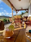 New villa with swimming pool, magnificent view of the caribbean sea, 1 'from the beach
