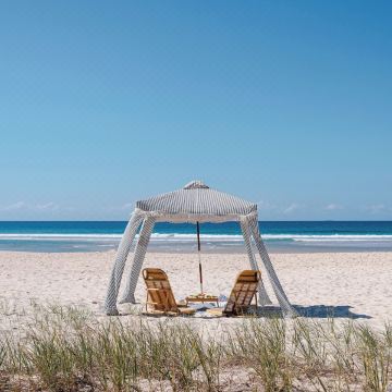 Beach cabana on the sand near Kingscliff accommodation on the Tweed Coast