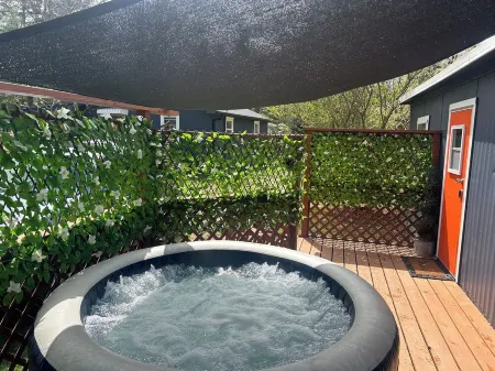 Asheville getaway, deck, hottub, trees, fire pit Отели рядом с достопримечательностью «Charles D Owen Park»