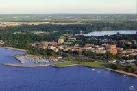 Downtown Traverse City condo with view of West  Bay.