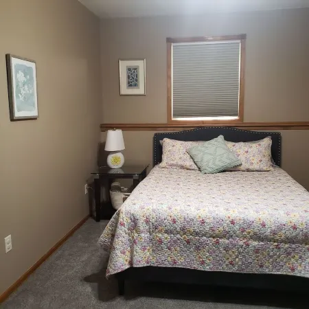 Spacious place w/ outside kitchen.  Close to the Apple River and so much more.