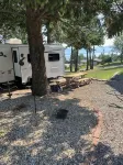 Beautiful views of flathead lake in our 30 ft trailer with two slides. You are w