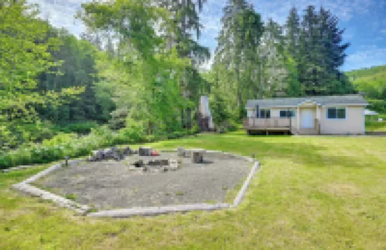 Walk to Beach: Creek-front Sekiu Home w/ Fire Pit!
