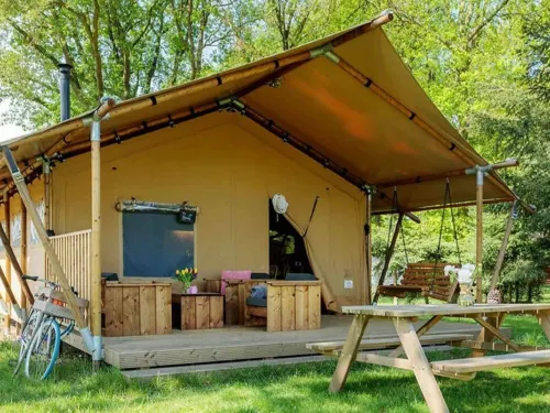 Tent Lodge with Sanitary Facilities at the Bedafse Bergen - Campsite - 2-Star