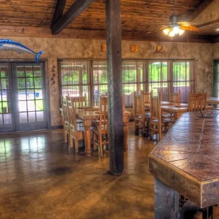 6-bedroom Lodge on 12 acres in Concan, Texas.  Swimming pool & hot tub.