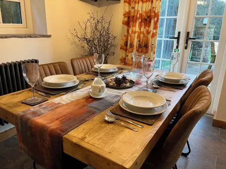 Woodland edge retreat, with wood burning stove.