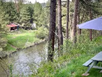 Riverfront Cozy Cabin with spacious hot tub on the Middle Fork Payette River.