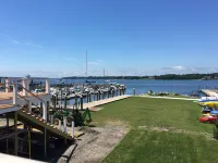 Historic Bristol Harbor Waterfront with Sunsets over Harbor