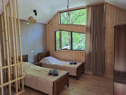 Borjomi in likani. National park of borjom kharagauli. Mountain forest hiking Hotels in Likani