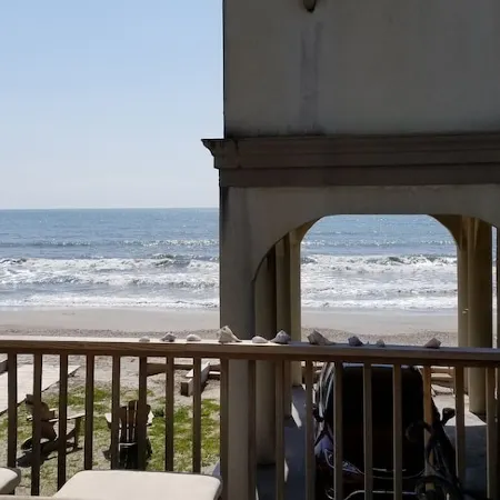 Beach is 50 steps away and you have PRIVATE beach access and wonderful views