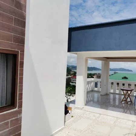 Modern two-rooms spacious apartment with pool, terrace,amazing sea and town view