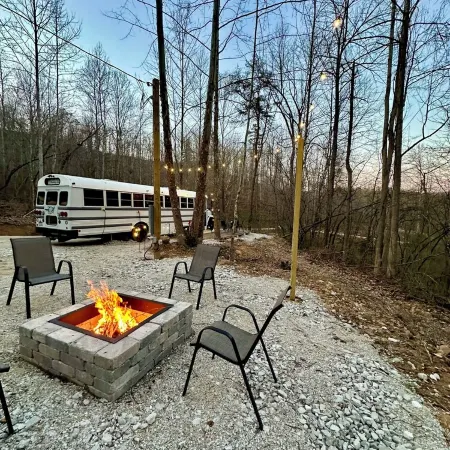 Quaint School Bus with AC near Red River Gorge