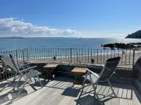 Spacious light cosy beach front house with balcony overlooking the sea