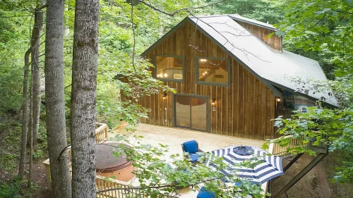 Cardinals on the Creek Cabin-Hot Tub, Pet-Friendly, Backyard Creek!