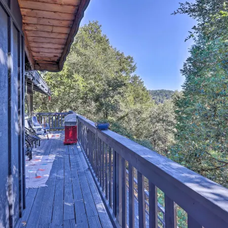Modern and Unique Cabin with Deck by Lake Gregory!