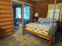 Lucky View Lodge Log Cabin on Big Butternut Lake Luck, WI 3 acre 300ft lakeshore Hotels in Luck