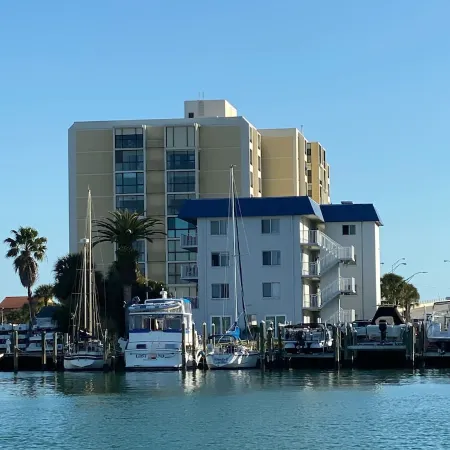 Water and Marina View Condo with Queen Sleeper and Heated Pool.