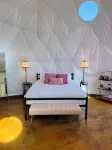 Southern Boho inspired Geodesic Dome nestled up next to Big Bend National Park.