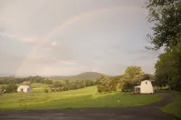 On farm cottage with mountain views.
