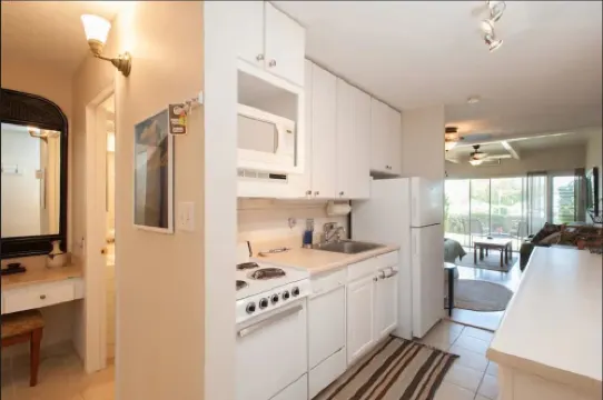 Ocean view studio 1k ft from water! Good WIFI! Kid-friendly beach with turtles!