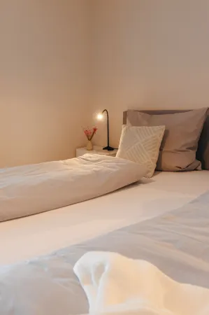 Vacation apartment between forest and lake with two terraces