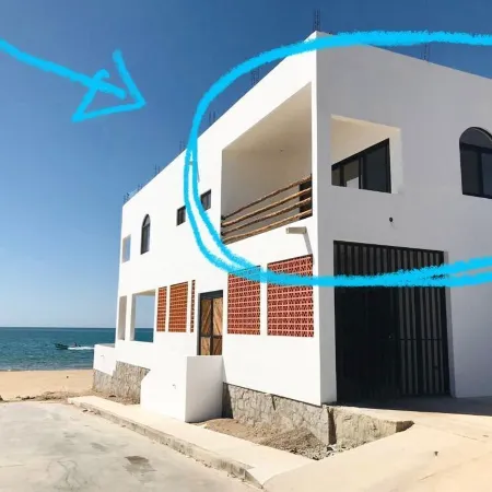 Apartment with mountain view, private balcony and access to beach front terrace.