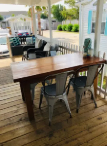 One block from Pompano Joes is our resort cottage with large patio for relaxing