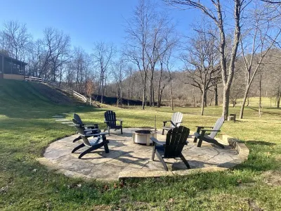 Secluded Rustic + Modern Log Cabin with hot tub by Stream,  luxury getaway Hotels near Black Hawk Bridge