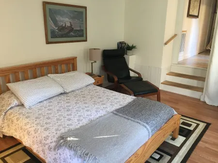 Walk to the ocean, very private. Secluded, woodsy location.