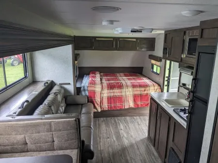 RV Camping on the Salmon River in 23FT Camper on165-acre Farm,