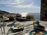 Stunning villa with a pool and with a private beach in Kea, Cyclades.