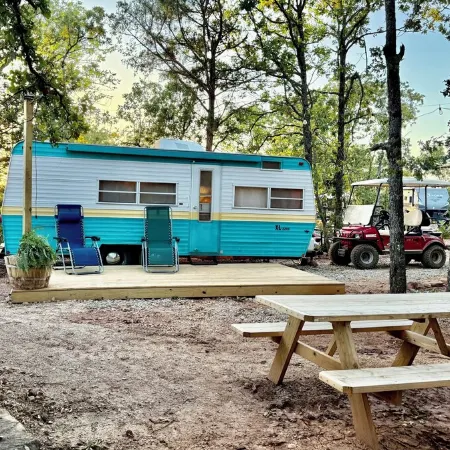 Vintage Camping at Keystone Lake: Boat Rental, Hiking, Campfire, Serene Outdoors